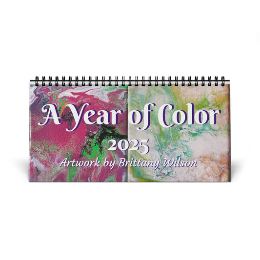 Colorful Desktop Calendar 2025: A Year of Color, Vibrant Desk Decor, Gift for Home Office, Seasonal Wall Art, Inspirational Planner